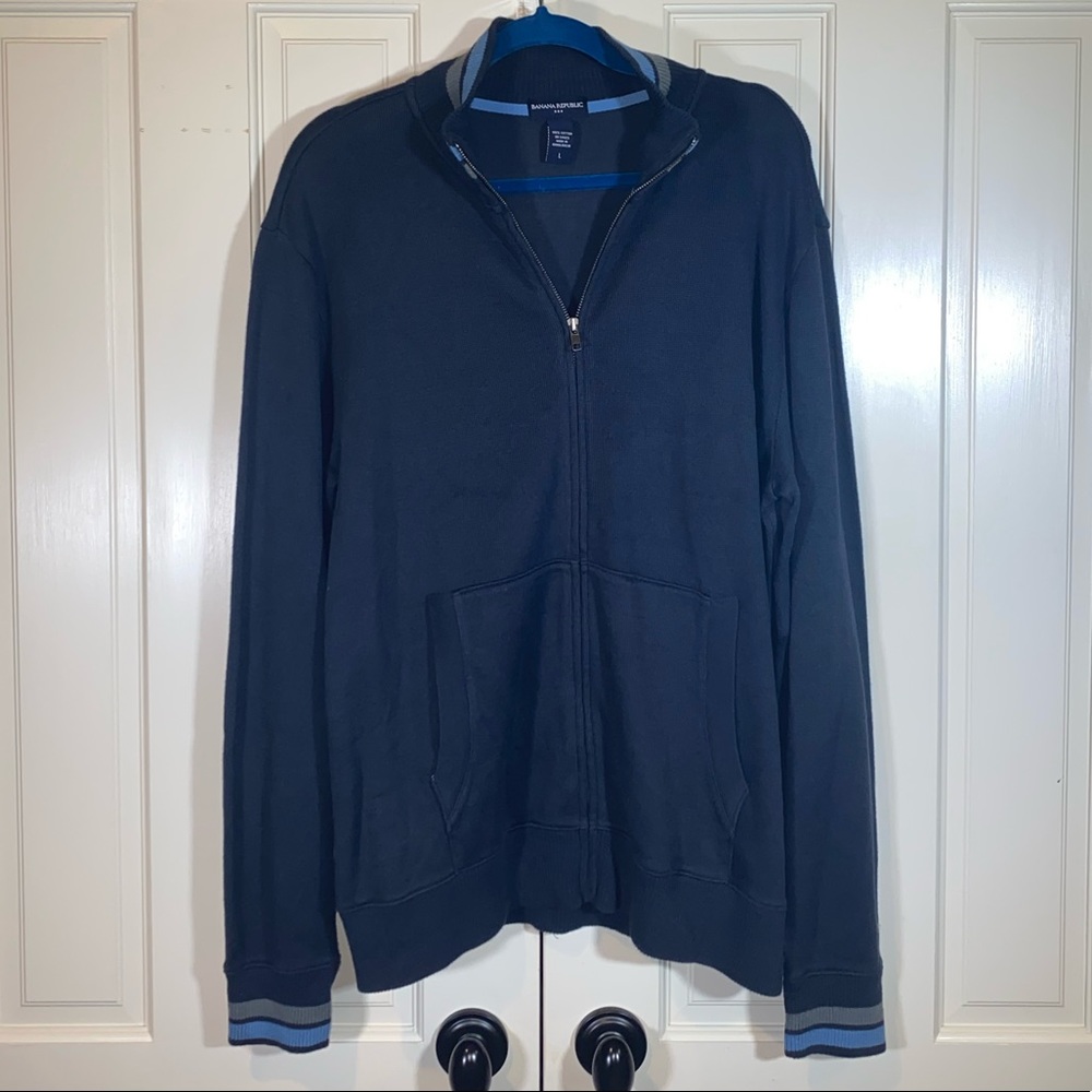 Navy blue Banana Republic Zip-up Sweater